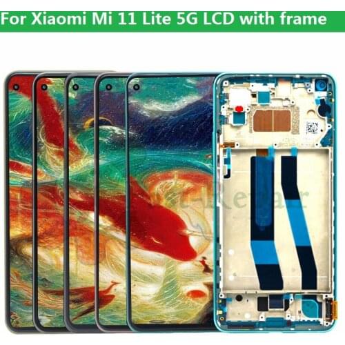 6.55''For Xiaomi Mi 11 lite LCD Display Touch Panel Assembly Digitizer for Mi11 Lite LCD for mi 11 lite M2101K9AG lcd display
