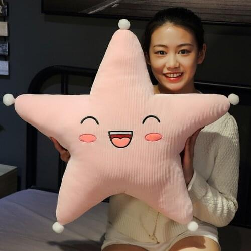 65cm Nice Smiling Five Pointed Star Cushion Plush Toys Stuffed Soft Pillow Dolls For Kids Girls Boys Friends Birthday Gifts