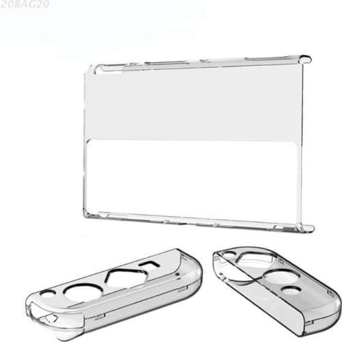 PC Transparent Protective Case Hard Cover Shell Shock-Absorption&Anti-Scratch Compatible with Switch OLED Left/Right Handle Host