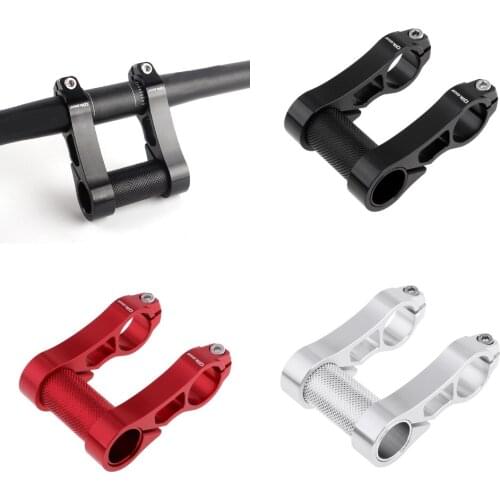 Aluminum Alloy Adjustable Folding Bike Bicycle Cycling Handlebar Extender Stem Mount - Black/Red/Silver