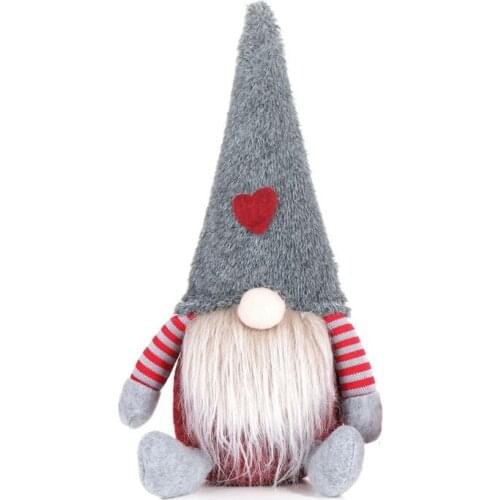 Christmas Handmade Swedish Gnome Santa Sitting Plush Doll Ornaments Xmas Holiday Home Party Decor Kids Toy Gift