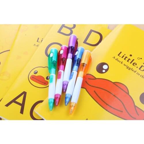 Factory direct sales cute creative stationery new strange with LED flashlight multi-function student school ballpoint pen