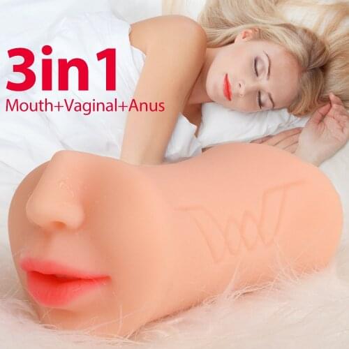 Sex Toy For Men Realistic Vagina Masturbation Silicone Pussy Mouth Anal Blow Job Masturbardor Male Adult Erotic Products Sexshop