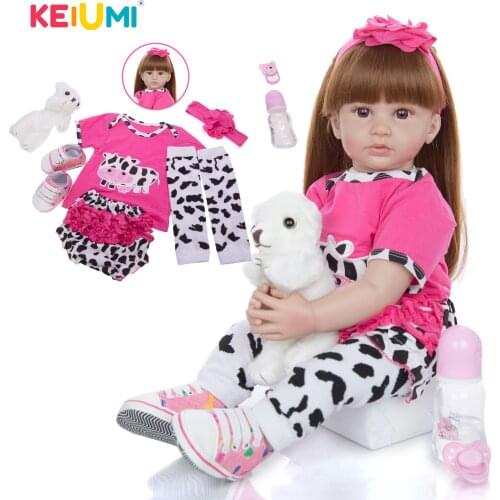 KEIUMI 24 Inch As Cute Princess New Cute Reborn Toddler Girl Doll Silicone vinyl Lifelike Bonecas Lovely Baby Doll Reborn menina