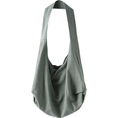 2019 New Cotton Linen Hobos Bag Chinese Style Women Men Shoulder Bag Large Capacity Female Casual Sling Bags Black Red Wholesale