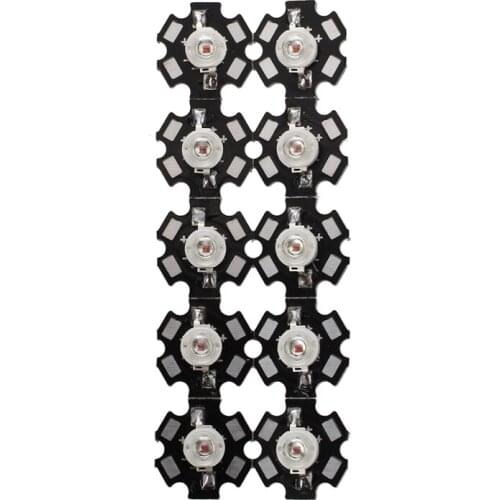 10pcs 3W high power Star LED Light lamp bulb (red)