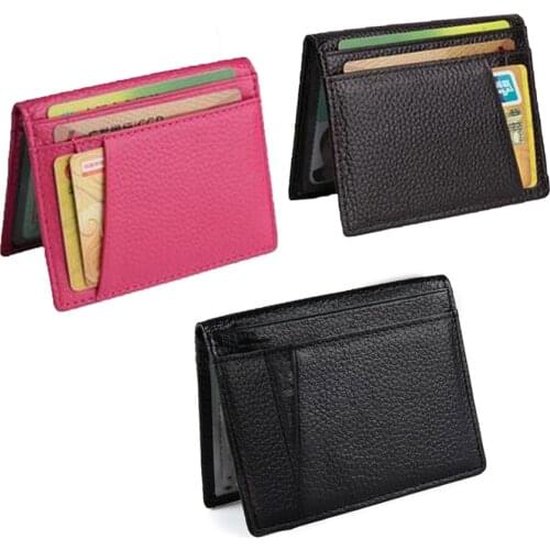 New Mens Leather Slim Wallet Thin Credit Card Holder ID Case Mini Purse Bag Small Money Purses Wallets Bank Business Card Case