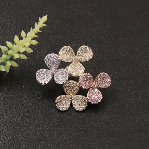 Vanifin Fashion Jewelry Exquisite Lovely Flowers Brooch Pin design for Engagement Wedding Micro Paved Zircon Popular Gifts