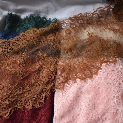 High quality eyelash lace accessories wide 26CM handmade DIY good quality embroidery dress wedding decoration fabric