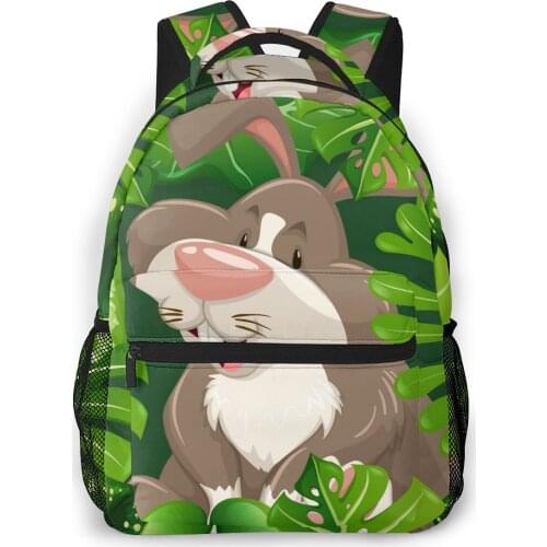 Backpack Women Shoulder Bag For Teenage Girls Wild Forest Rabbit Bagpack Female Ladies School Backpack