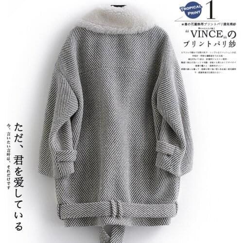 Wool Coat Female Jacket Winter Coat Women Clothes 2020 Lamb Fur Collar Woolen Tweed Coats Korean Jacket Manteau Femme MY