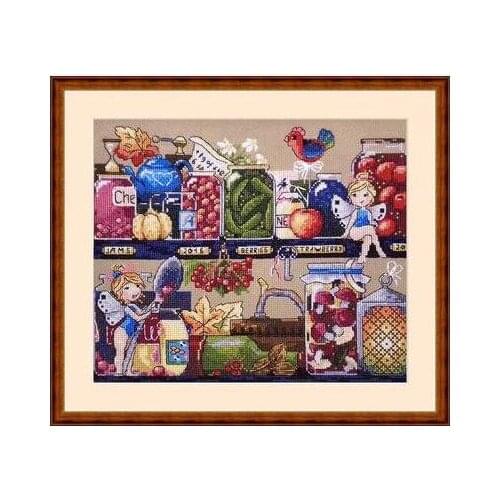 Gold Collection Counted Cross Stitch Kit Pantry Treasures Food Locker Larder Cupboard Fairy Elf