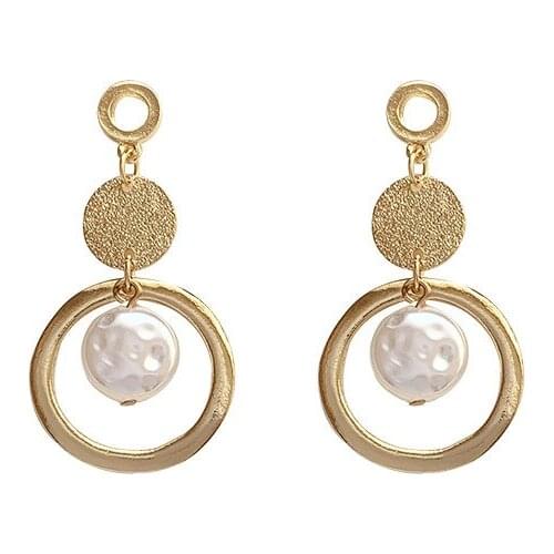 10 pair /lot jewelry fashion jewelry metal geometry circle pearl cute korean earring