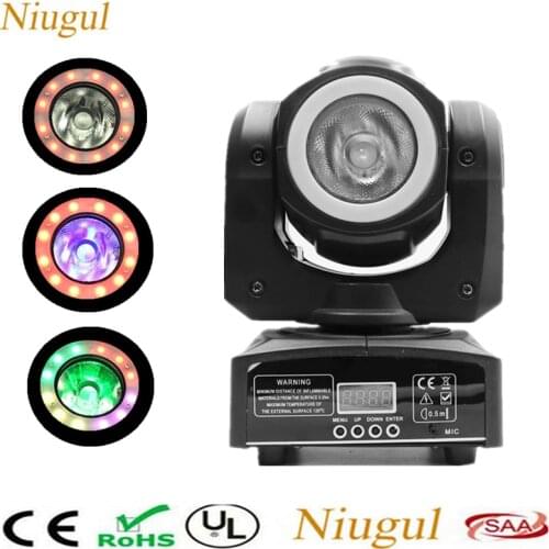 2pcs/lot 60W Spotlight With Halo, DMX512 RGBW 4in1 60W Line Beam Effect Stage Lights With RGB LED Strip, Disco DJ Spot Lighting