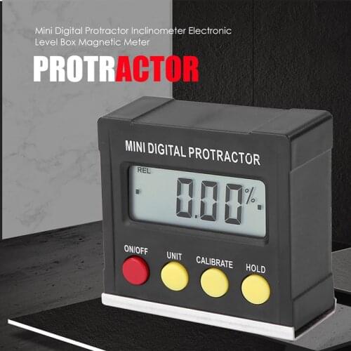 360 Degree Mini Digital Protractor Inclinometer Electronic Level Magnetic Base Box Measure Tools Car Car Styling