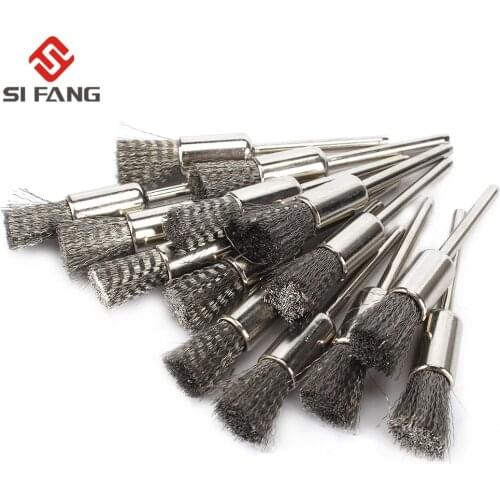 SI FANG 30Pc 8 mm Stainless Steel Wire Abrasive End Brush Rotary Tool Fit Metal Polishing 55*8mm
