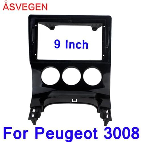 Asvegen 9 " Frame For Peugeot 3008 Car Radio Fascia Frame Car Dvd Frame Install Panel Dash Mount Installation Dashboard