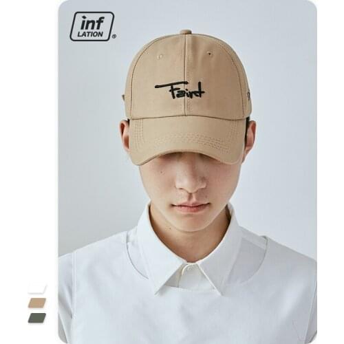 INFLATION 100% Cotton Baseball Cap Men Summer Snapback Baseball Cap Couple Solid Color Hat Unisex 316CI2020