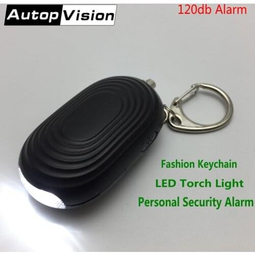 10pcs 2018 New LED flashlight Mini Self Defense personal alarm keychain anti-wolf device for women girls kids as a car key chain