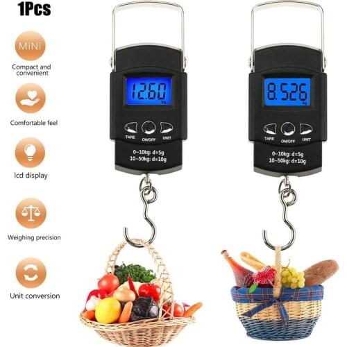 50Kg Digital Display Fish Luggage Hanging Hook Electronic Scale Weighing Balance