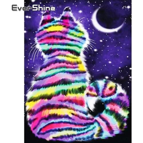 EverShine 5D DIY Diamond Painting Cartoon Mosaic Needlework Diamond Embroidery Cat Rhinestone Pictures Hot Sale Handmade Hobby