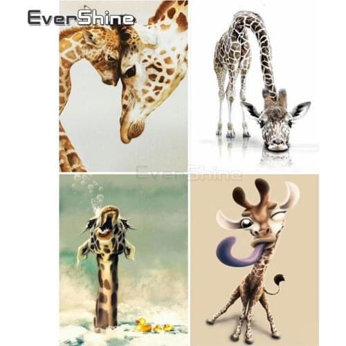EverShine DIY Diamond Embroidery Cross Stitch Giraffe Diamond Painting Full Square Animals Bead Picture Kits Handwork Gift