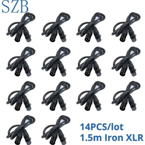 Fast shipping Free tax14pcs/lot DMX Cable 1.5m 5ft 3-Pin Signal XLR Connection DMX Cable For Stage Disco Light /SZB-AC022
