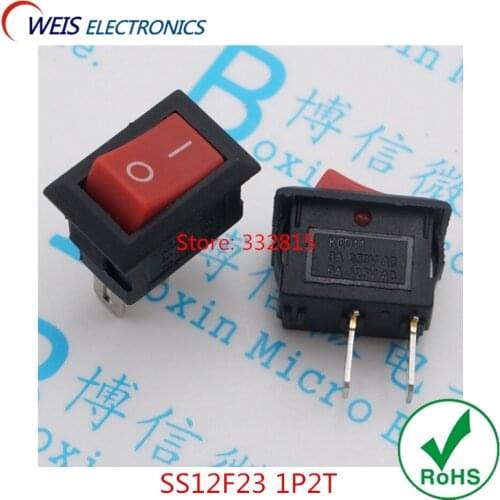 10PCS KCD1-11 KCD11 ROCKER SWITCH 15*10MM 250VAC 3A ON/OFF RED switches ROHS Free shipping