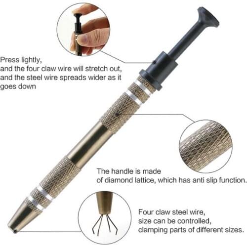 BEST-611 Part grabber Pick Up Hand Tools Precision four Claw picker IC Chip Components Catcher Clamping Tightly Assembly Tools