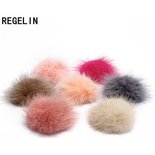 REGELIN Mink Fur Half Ball Fur Pompom DIY Jewelry Findings Mink Half Ball for shoes 6pcs/lot 50mm Jewelry Cloth Making Craft