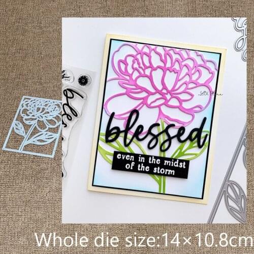 XLDesign Craft Metal stencil mold Cutting Dies PEONY IN BLOOM COVER PLATE scrapbook die cuts Album Paper Card Craft Embossing