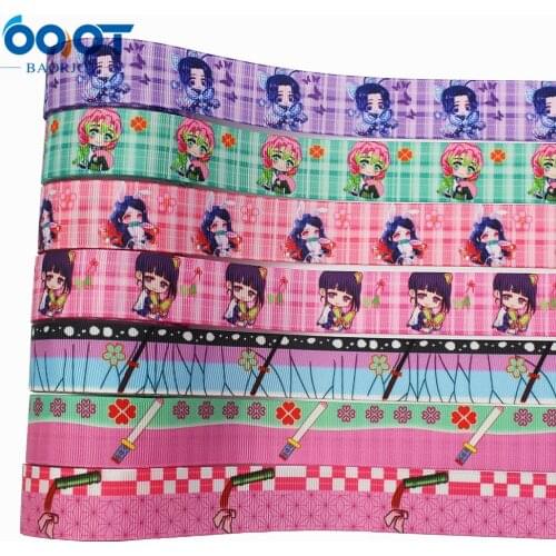 Cartoon Thermal Transfer Printed Grosgrain Ribbons 25MM 10Yards Bow Cap DIY Accessories Decorations L-201006-1145