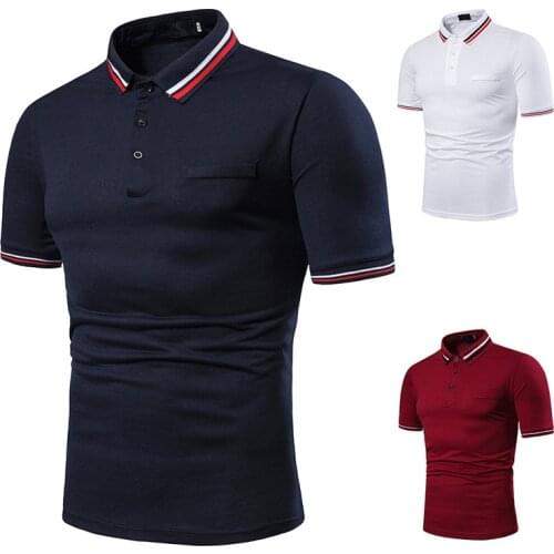 Mens Summer Short Sleeve T-Shirts Solid Color Casual Sport Slim Fit Shirts Outdoor Hiking Polo Shirts