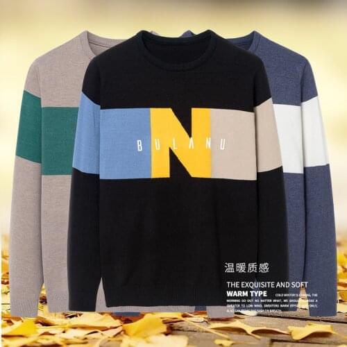 Casual Mens Sweater O-Neck Striped Slim Fit Knittwear 2021 Autumn Mens Sweaters Pullovers Pullover Men Pull Homme M-3XL