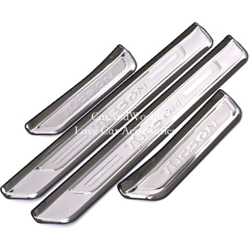 For 2015-2020 Hyundai Tucson Exterior Scuff Plate Door Sill Welcome Pedal Trims Cover Stainless Steel Car Accessories 4pcs/set