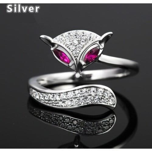 Ms han edition of the new ring wholesale sales charm fox fire ring with diamond ring opening hand act the role ofing is tasted