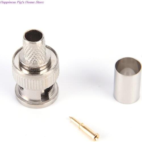 10PCS BNC Plug Crimp Connectors For RG58 RG-58 RG59 Coax Male Antenna Cable