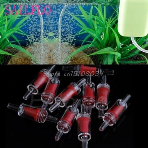 10x Aquarium One Way Check Valve Non-Return Fish Tank Air Pump CO2 System Red S08 Wholesale&DropShip