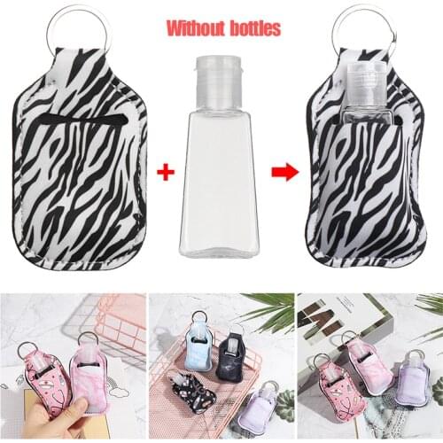 Portable Mini Hand Sanitizer 30ml Keychain Bottle Holder 2021 Travel Silicone Cosmetic Shower Sub-Bottling Keyring Accessories