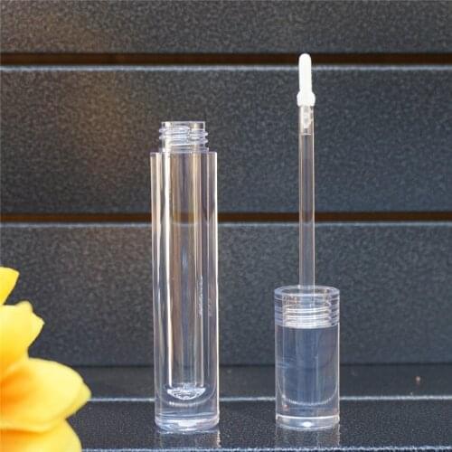 2pcs Clear Empty Acrylic Lip Gloss Tube, DIY Round Portable Liquid Lipstick Bottle, Cosmetic Container Shell Package