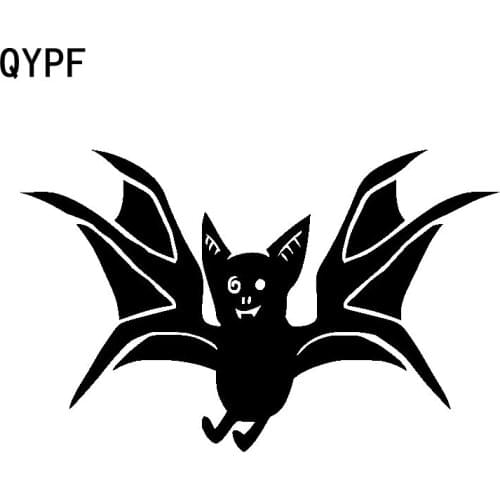 QYPF 16.9cm*10.7cm Waving Wings Of Lovely Halloween Anime Bats Transparent Vinyl Car Sticker Delicate Decal Pattern C18-0821