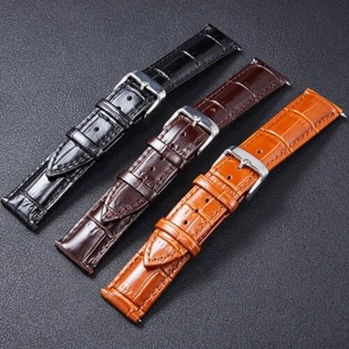HQ Handmade18 19 20 21 22mm Genuine Leather Watch Band Straps For Men Women Quick Release Spring Bar Watchbands Waterproof