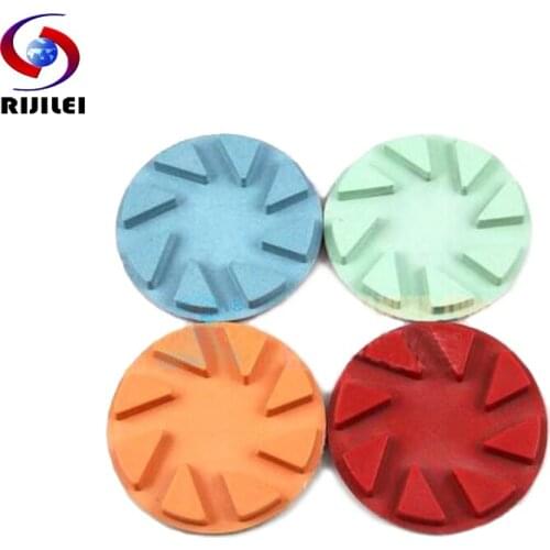 RIJILEI 5 pcs/lot 3 Inch Renovate Diamond floor Polishing pads 80mm Resin Polishing Disc For Concrete Terrazzo Marble Granite