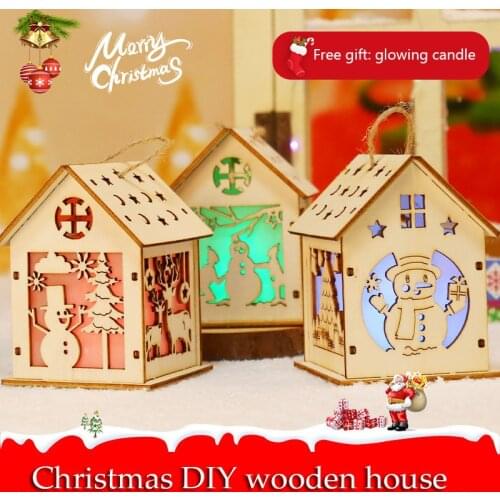 2021 Christmas Cabin Material Package Decoration Creative Diy Handmade Christmas Tree Ornament Decoration Scene Layout Dress Up