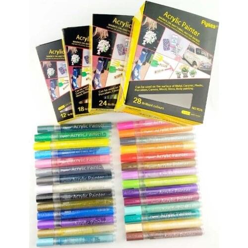 Color waterborne painting paint pen 28 color graffiti ceramic marker set large head hook propene mark pen
