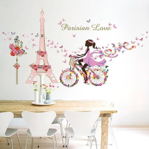 Sexy Girl Flower Wall Sticker For Girls Rooms Flower butterfly heart Wall Decal Bedroom Living Room Sofa Decoration Wall Art