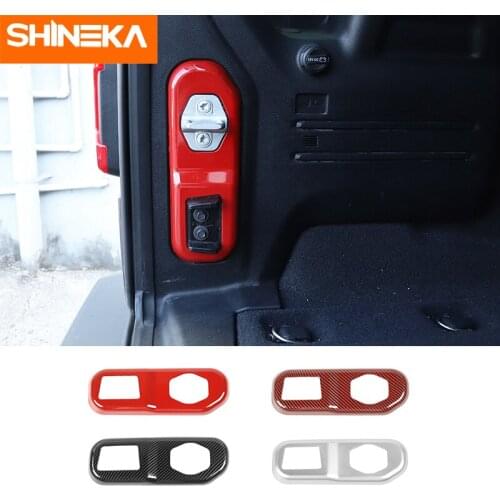 SHINEK Interior Styling For Jeep Wrangler JL Car Taildoor Lock Cover Protection Buckle Accessories For Jeep Wrangler JL 2018