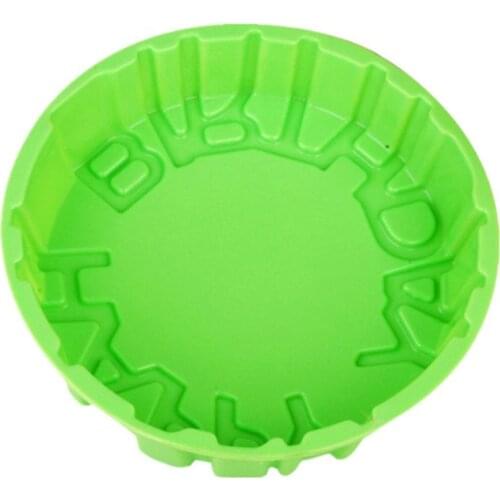 7.9inch Happy Birthday Cake Pan Silicone Mold Round Cheese Pie Tart Bread Mould