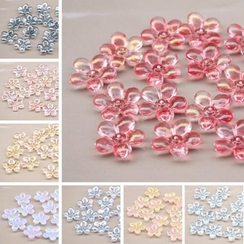 10PCS 22mm Middle Hole Five-petal Flower Diy Handmade Czech Glazed Petal Hairpin Material Flower Receptacle Stamen
