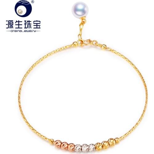 YS Akoya Pearl Bracelet 18K Solid Gold Bracelet Fine Jewelry